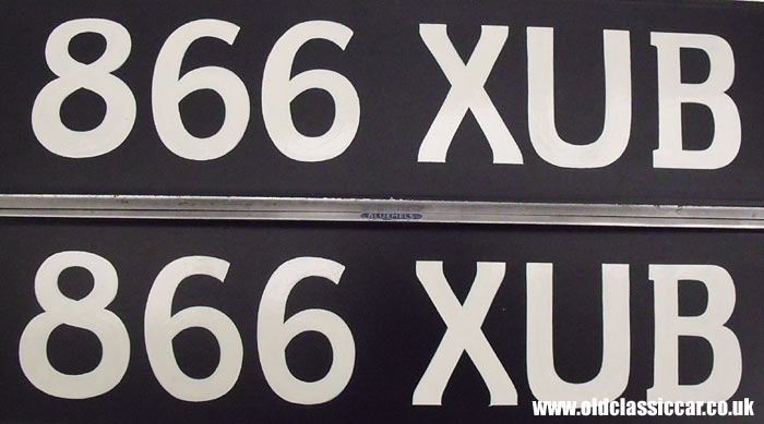 Signwritten number plates